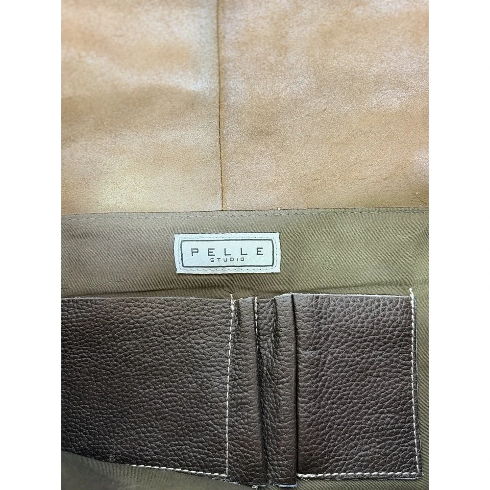Wilsons Leather Pelle Studio Italian Leather Executive Messenger Bag Briefcase